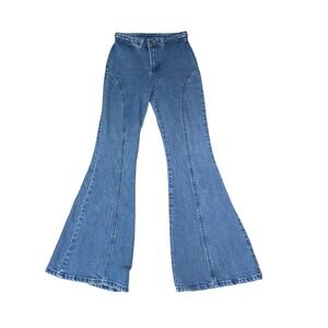 Wide Leg Flare Jeans in Blue